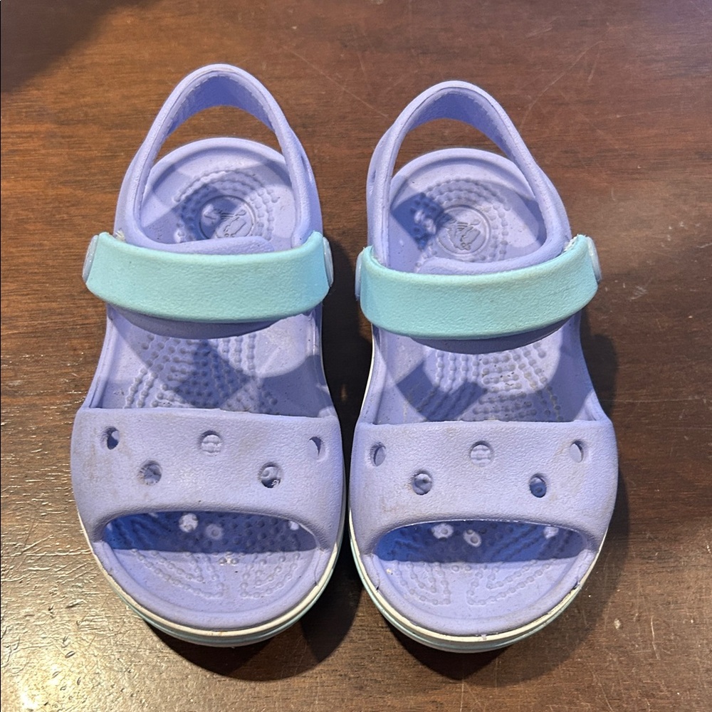 CROCS Kids Aqua and Lavender Sandals